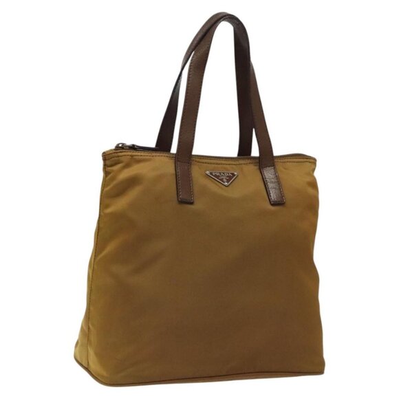 PRADA Hand Bag Nylon Brown Auth ti3009 - Picture 1 of 16